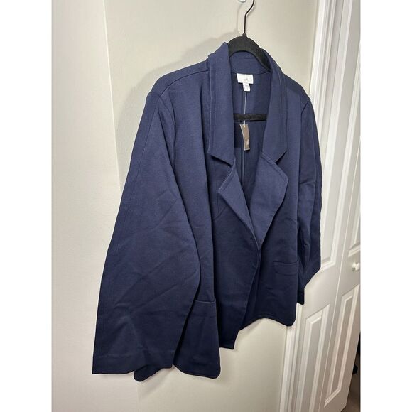 J Jill Women Blazer Sz L Blue Hand Pockets NWT! Business Casual Work Office Wear - Picture 4 of 9
